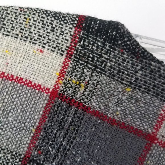 Christopher & Banks Women's Lined Plaid Open Front Cotton Blend Coat Jacket - Picture 9 of 11